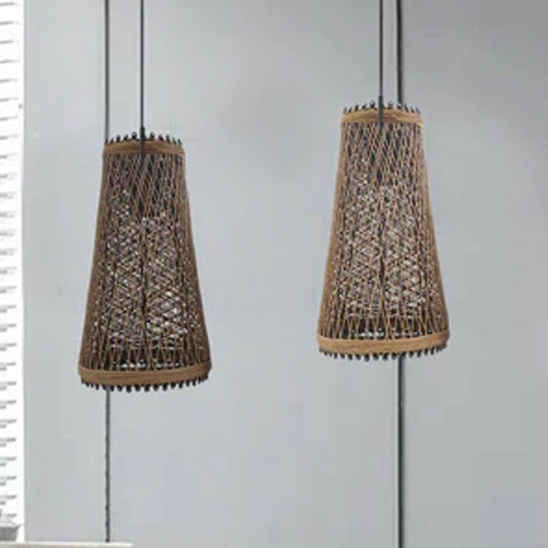 Modern Wicker Rattan Basket Style Ceiling Pendant Light Shade - Create Warm Romantic Atmosphere
