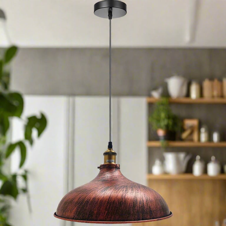 Vintage Industrial Barn Style Pendant Light - Retro Kitchen Dining Lighting Fixture