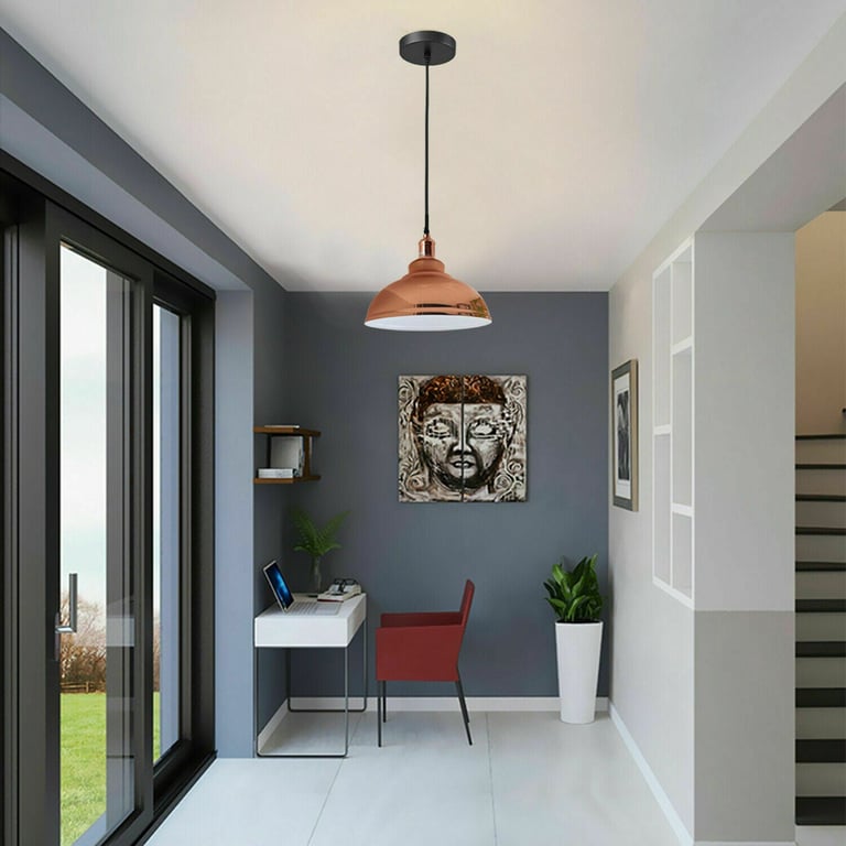 Metal Pendant Light - Rose Gold E27 Adjustable Modern Home Decor Lighting