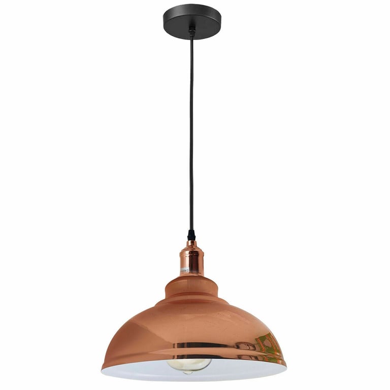 Metal Pendant Light - Rose Gold E27 Adjustable Modern Home Decor Lighting