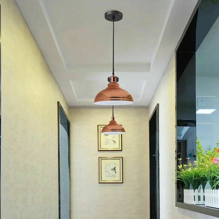Metal Pendant Light - Rose Gold E27 Adjustable Modern Home Decor Lighting