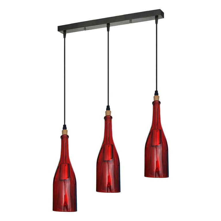 Vintage Wine Glass Cluster Industrial Pendant Light 3-Light Chandelier