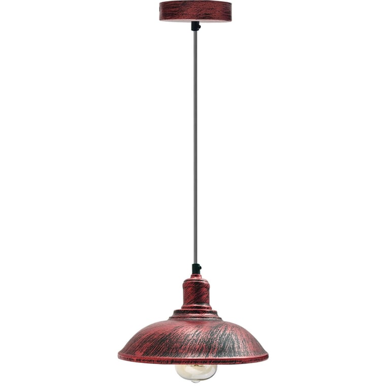 Rustic Red Industrial Style Metal Pendant Light - Modern Steel Lampshade