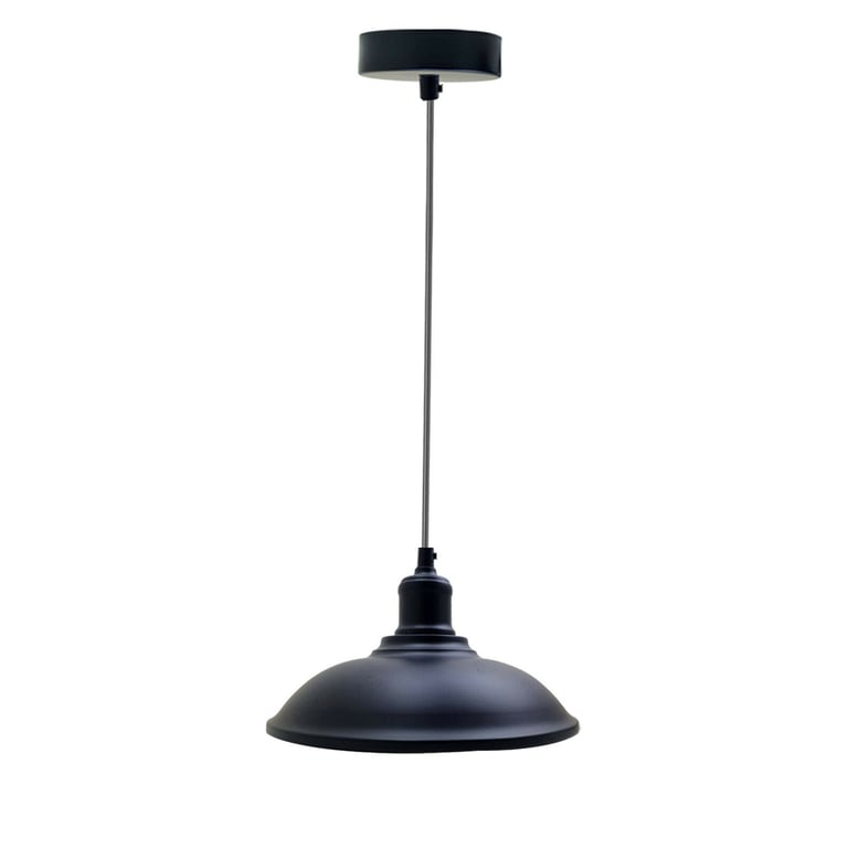 Black Metal Retro Industrial Pendant Light Shade - Vintage Style Ceiling Lamp Fixture