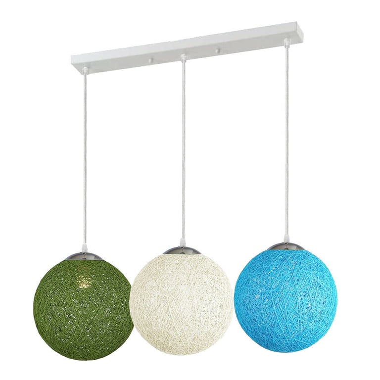 Round Rattan Pendant Light - Multi Color Lamp Shade with Easy Installation and Durable Design