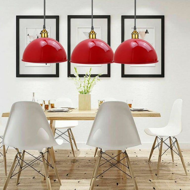 Red Retro Metal Cafe Diner Ceiling Light Pendant Modern Lampshade