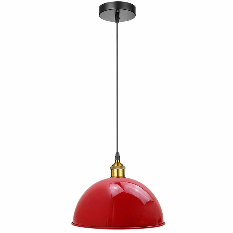 Red Retro Metal Cafe Diner Ceiling Light Pendant Modern Lampshade