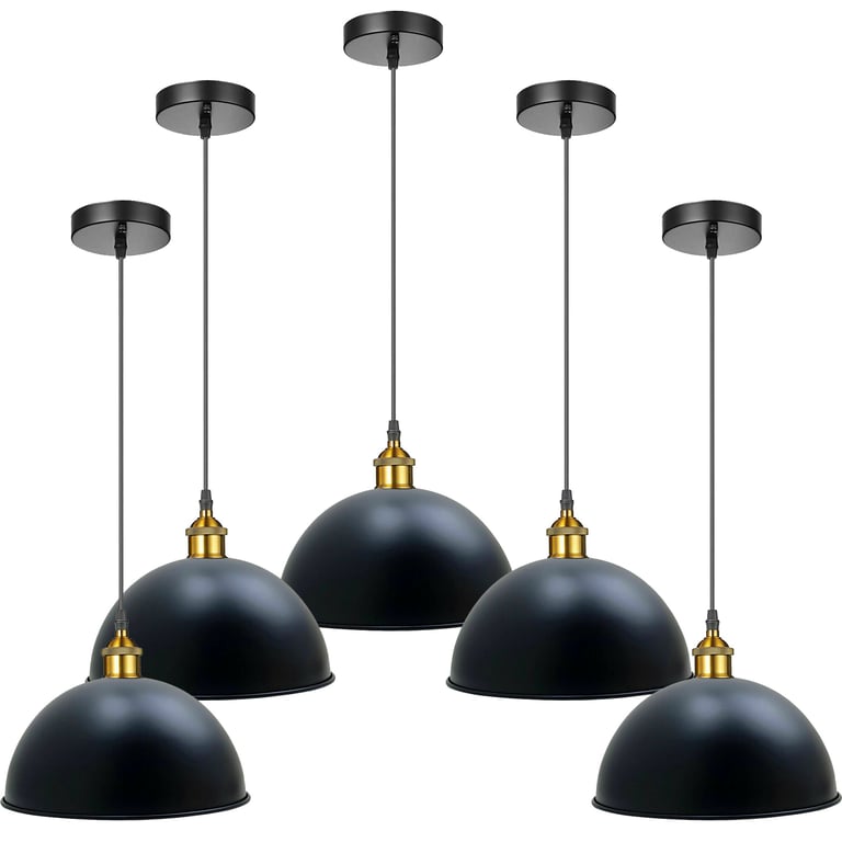 Modern Black Metal Dome Ceiling Pendant Light - Contemporary Home Lighting Solution