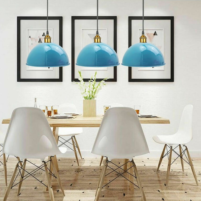 Modern Metal Light Blue 40cm Pendant Lampshade Kit - LEDSONE Contemporary Ceiling Lighting