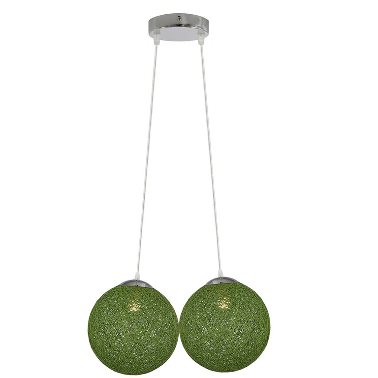 Rattan Wicker Ball Pendant Light - Natural Globe Fixture for Dining Room and Home Decor