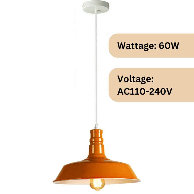 Industrial Metal Pendant Light - Modern, Durable Lighting Fixture with Warm Glow
