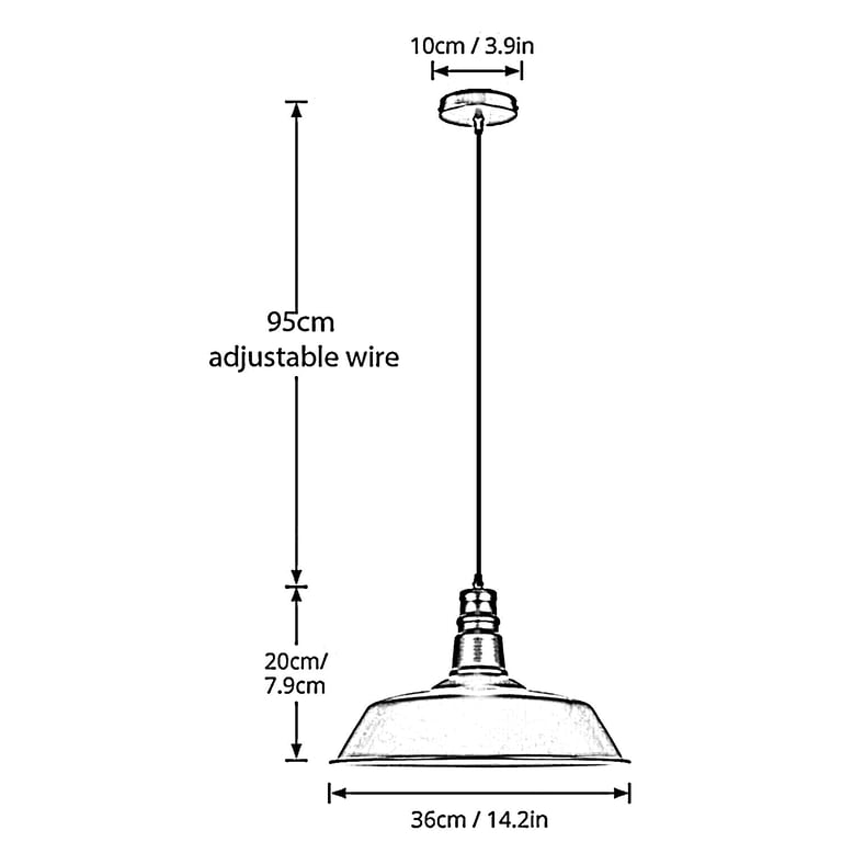 Industrial Metal Pendant Light - Modern, Durable Lighting Fixture with Warm Glow