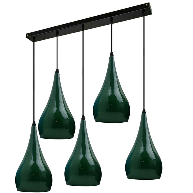 Green 5 Outlet Adjustable Hanging Pendant Lighting Set - Minimalist Ceiling Light Fixtures