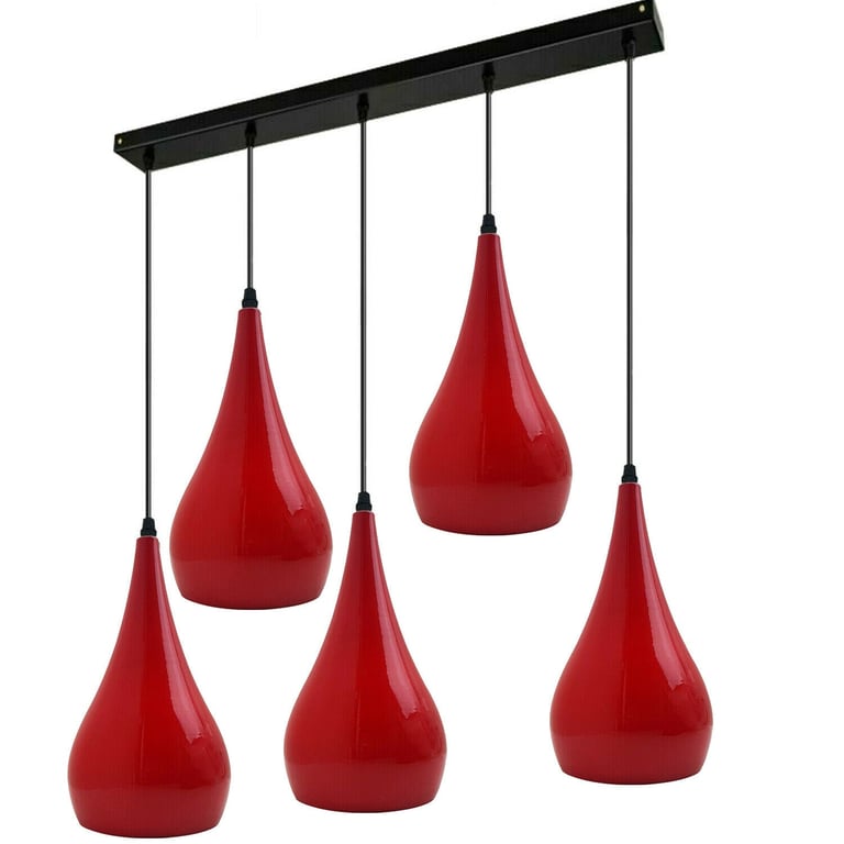 Red 5 Outlet Modern Black Hanging Pendant Light Fixture with E27 Lamp Base
