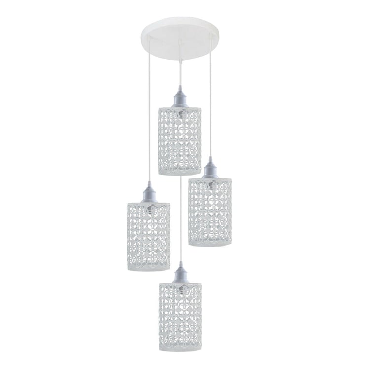 Adjustable Hanging Pendant Ceiling Light E27 Base - White Home Decor Lighting Solution