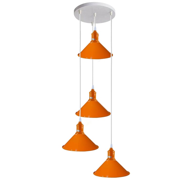 Modern Orange Industrial Ceiling Light - Retro Chandelier Home Decor Lighting