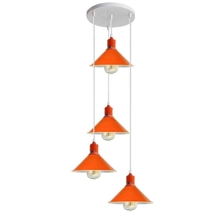 Modern Orange Industrial Ceiling Light - Retro Chandelier Home Decor Lighting
