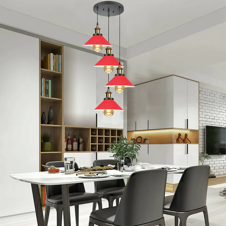 Modern Industrial Lampshade Chandelier Ceiling Pendant Light - Warm Romantic Home Decor Lighting for Pub Restaurants and Homes