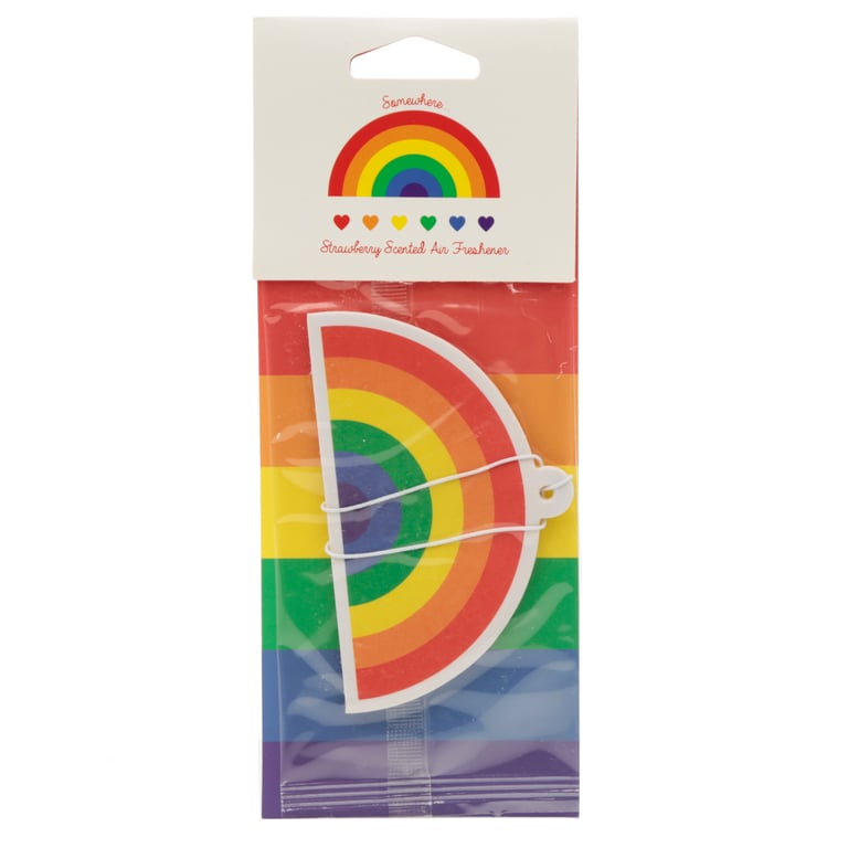 Strawberry Scented Somewhere Rainbow Air Freshener - Card & Polypropylene Construction, Home Fragrance Solution