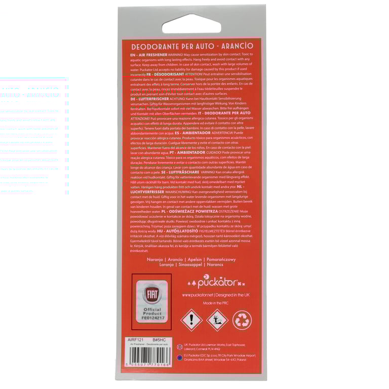 Retro Red Fiat 500 Air Freshener - Orange Scented Home Fragrance
