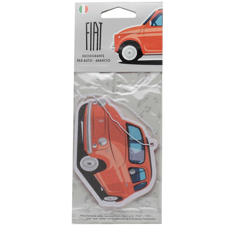 Retro Red Fiat 500 Air Freshener - Orange Scented Home Fragrance