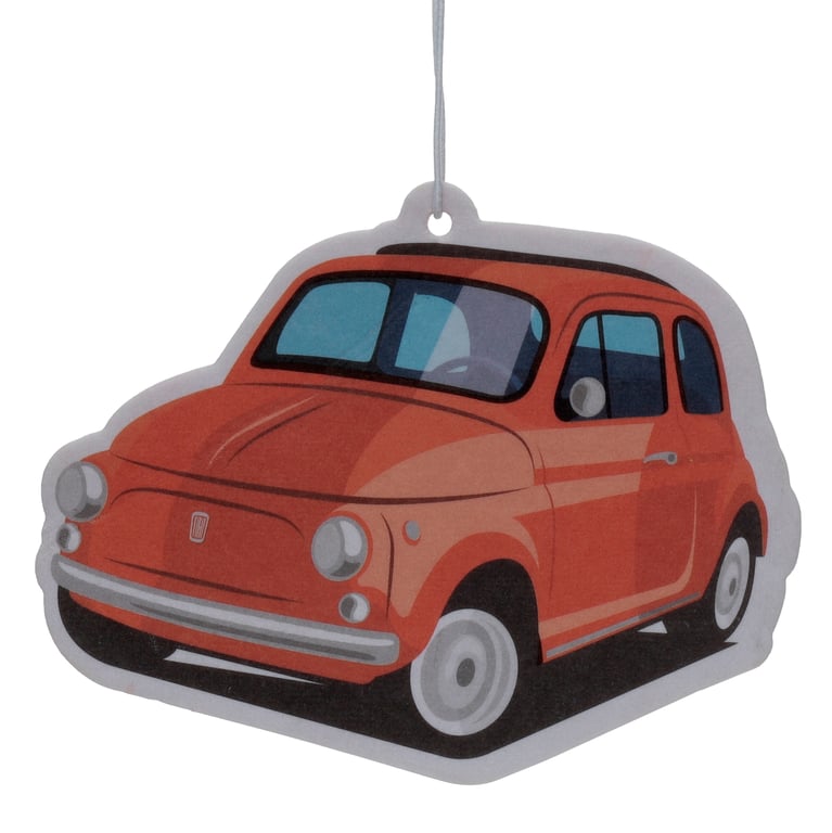 Retro Red Fiat 500 Air Freshener - Orange Scented Home Fragrance