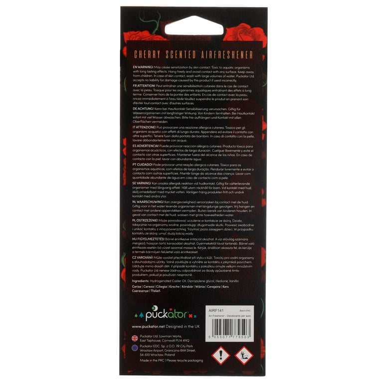 Raspberry Scented Skulls and Roses Air Freshener - Home Fragrance with Decorative Design