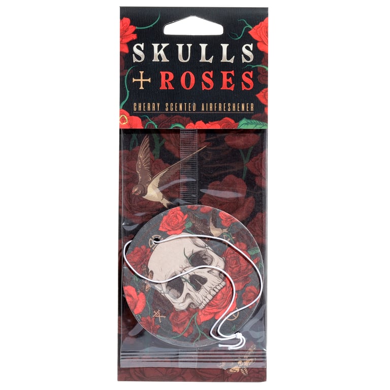 Raspberry Scented Skulls and Roses Air Freshener - Home Fragrance with Decorative Design