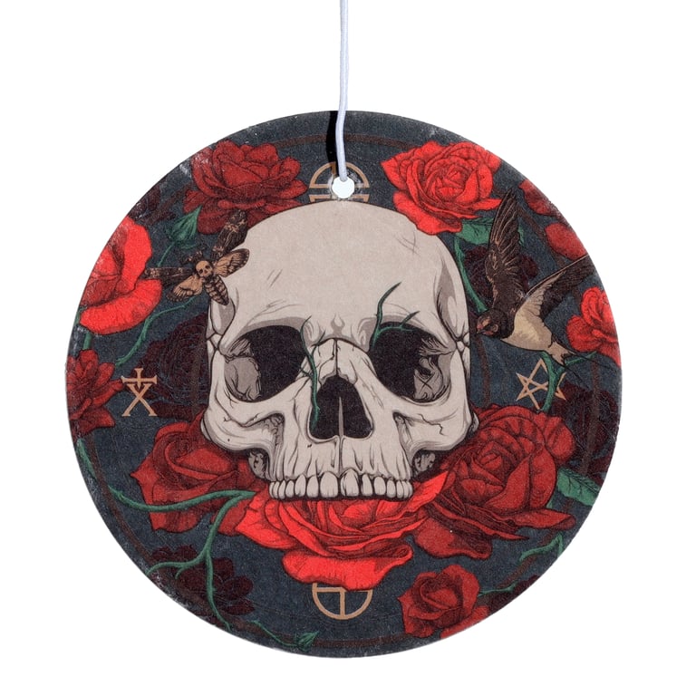 Raspberry Scented Skulls and Roses Air Freshener - Home Fragrance with Decorative Design