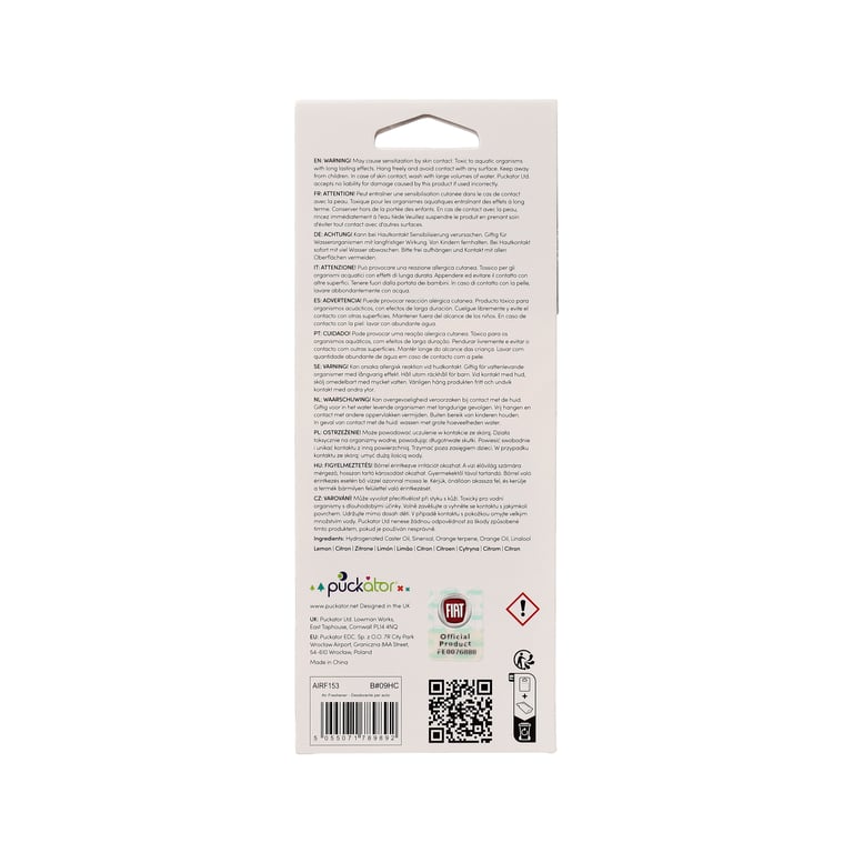 Lemon Scented Fiat 500 Mountain Scene Air Freshener - Licensed Home & Car Fragrance