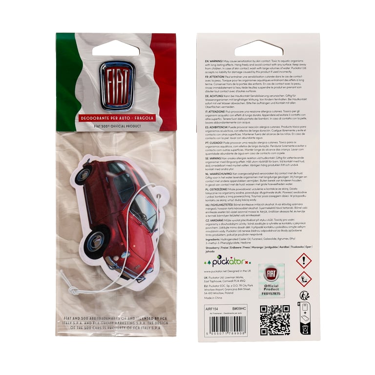 Strawberry Scented Fiat 500 Air Freshener - Car Interior Fragrance