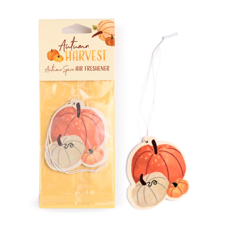 Autumn Spice Air Freshener - Autumn Harvest Scented Card and Polypropylene Home Fragrance for Halloween Season