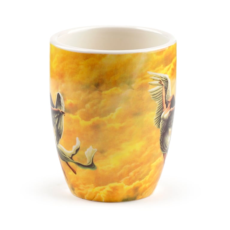 Dolomite Ceramic Angel Wings Mug - 350ml Handcrafted Design
