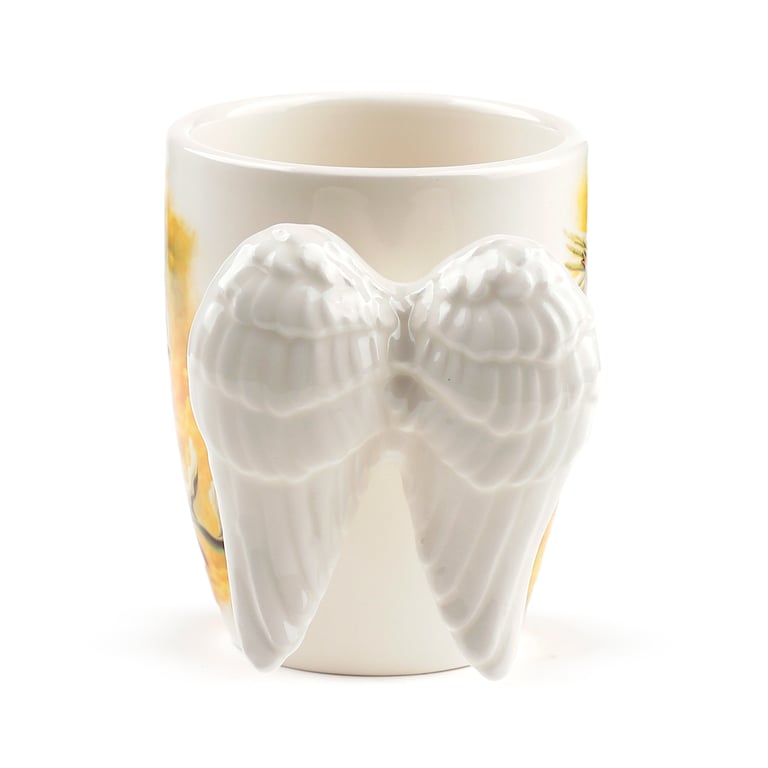 Dolomite Ceramic Angel Wings Mug - 350ml Handcrafted Design