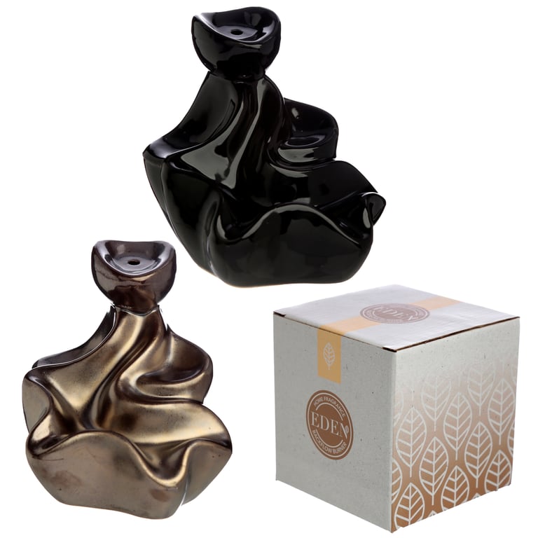 Resin and Metal Backflow Incense Burner - Waterfall Design