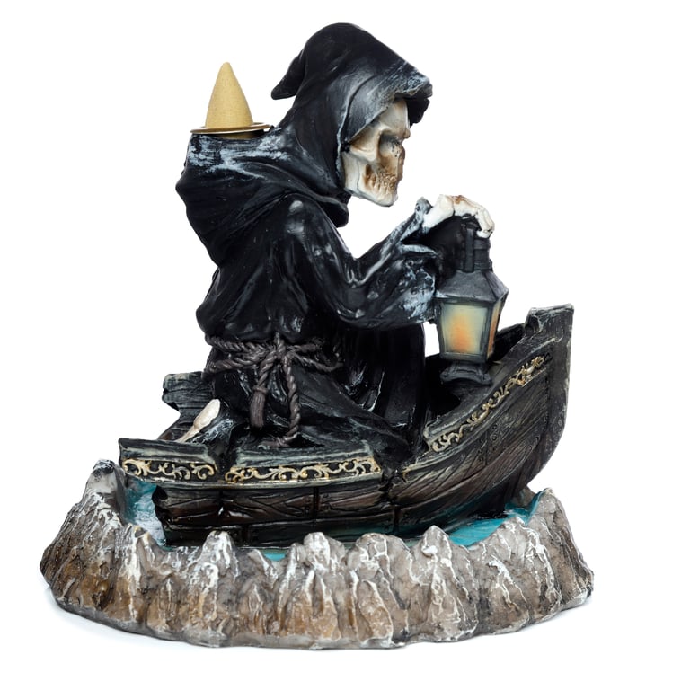 Resin Backflow Incense Burner - Halloween Decor, Mist Maker with 30 Min Burn Time
