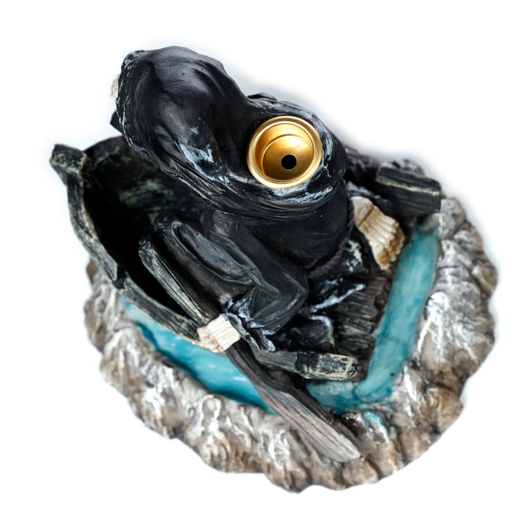 Resin Backflow Incense Burner - Halloween Decor, Mist Maker with 30 Min Burn Time