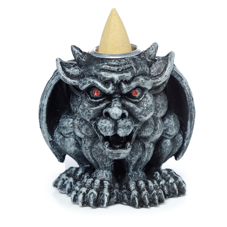 Backflow Gargoyle Resin and Metal Incense Burner, 30 Minute Use