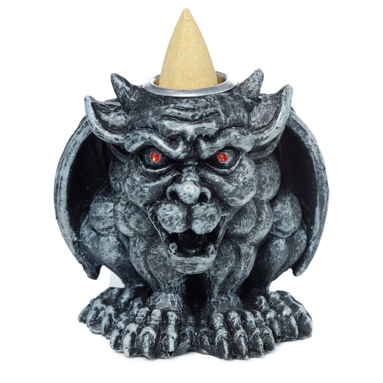Backflow Gargoyle Resin and Metal Incense Burner, 30 Minute Use