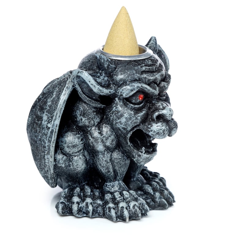 Backflow Gargoyle Resin and Metal Incense Burner, 30 Minute Use