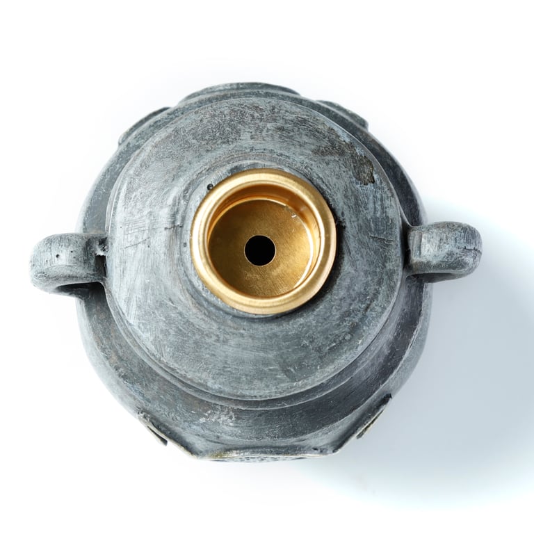 Backflow Incense Burner - Magic Cauldron Resin and Metal, 30 Minute Halloween Burner for Backflow Cones