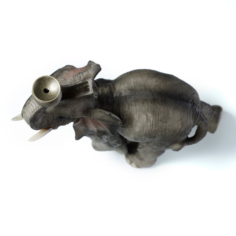 Resin and Metal Backflow Incense Burner - Elephant, 30 Minute Natural Burning Time