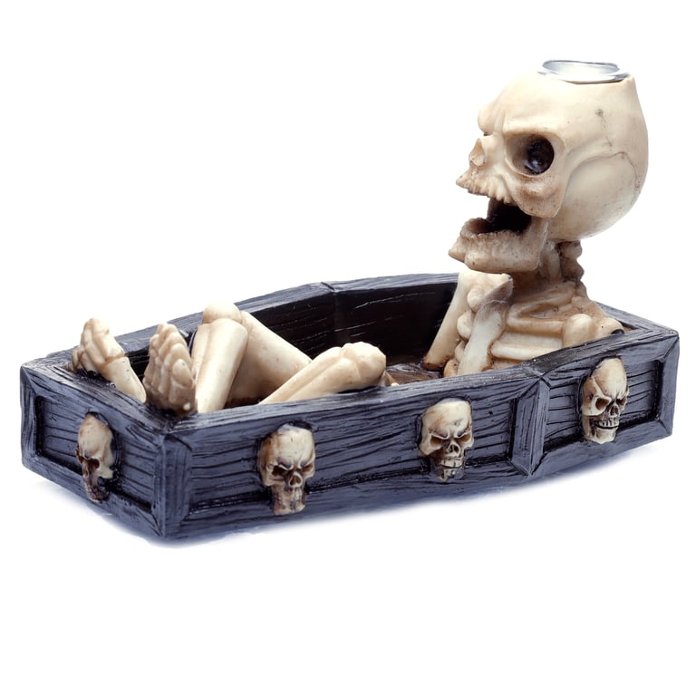 Skeleton Resin Metal Backflow Incense Burner - 30 Minute Burn Time