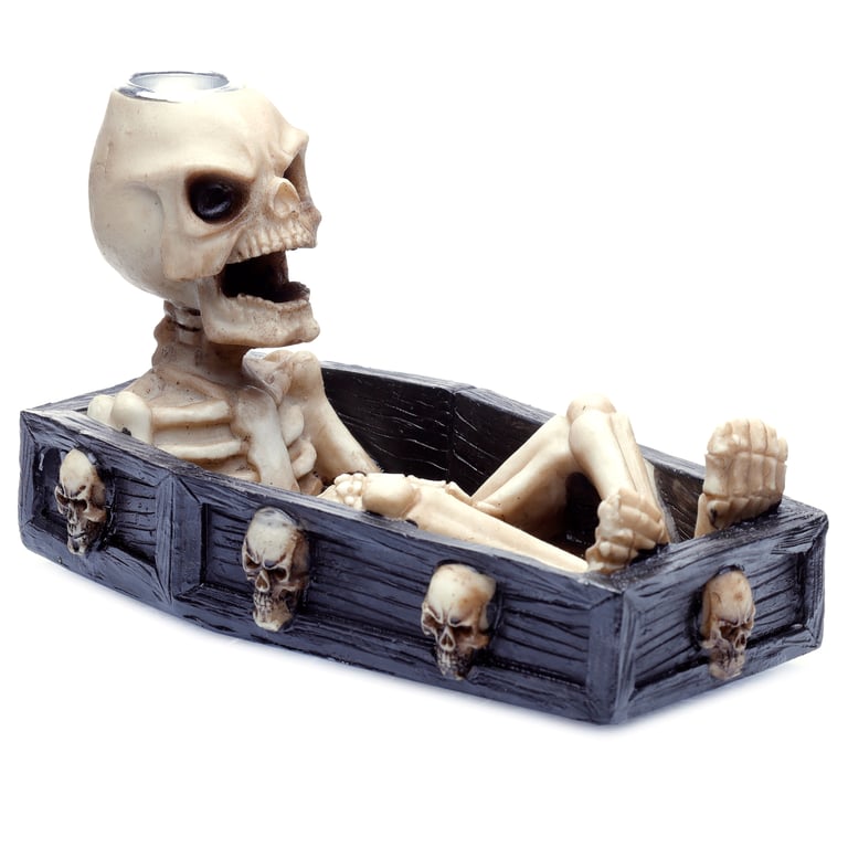 Skeleton Resin Metal Backflow Incense Burner - 30 Minute Burn Time