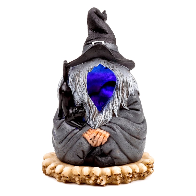 LED Ashcatcher Incense Burner - Dark Wizard, Battery Operated Cones Holder with Resin and Metal Construction