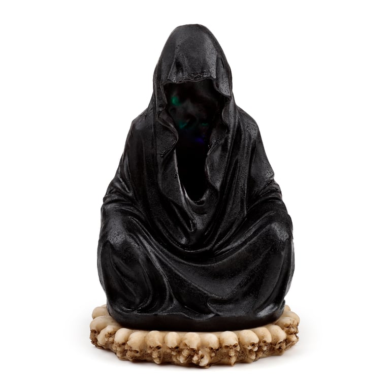 LED Ashcatcher Incense Burner - Dark Shadow, Battery Operated, Resin & Metal Design