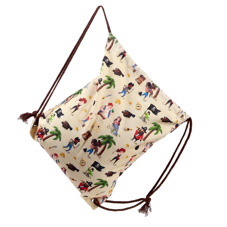 Pirate Jolly Rogers Canvas Drawstring Bag - Cotton Canvas Tote