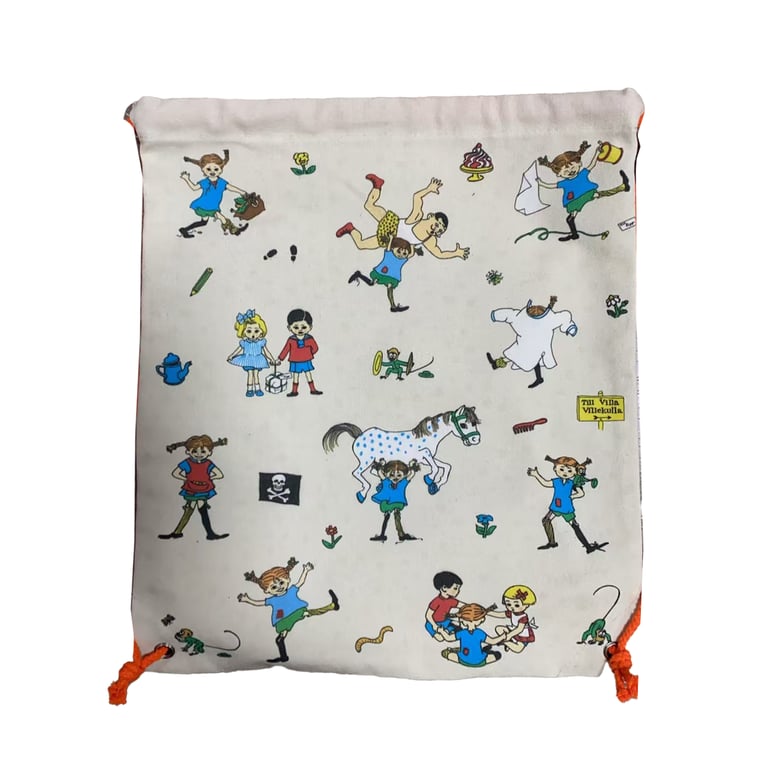 Pippi Longstocking Licensed Canvas Drawstring Bag - Cotton Material