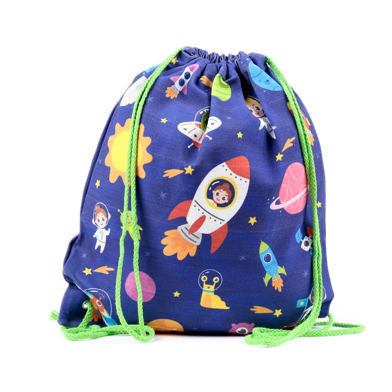 Canvas Space Cadet Drawstring Bag - Cotton Home Goods Backpack
