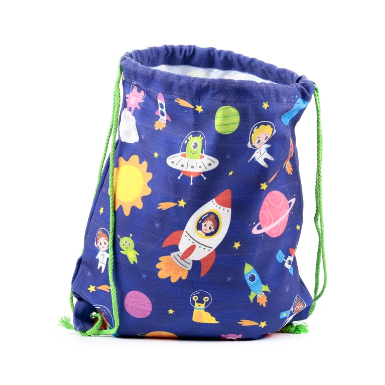 Canvas Space Cadet Drawstring Bag - Cotton Home Goods Backpack